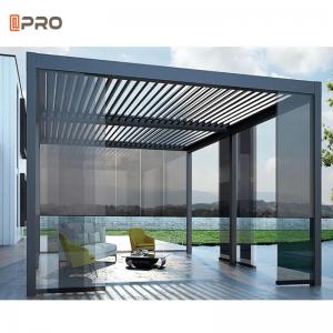  Waterproof Outdoor Modern Aluminum Pergola Retractable Sun Louver Roof Insulated Garden Pergola Manufactures