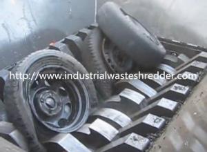 China Double Shaft Waste Tire Shredder , Industrial Truck Tire Shredding Machine on sale