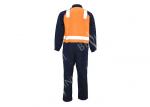 Orange Navy Reflective Safety Wear , Industrial Safety Clothing Australian Size