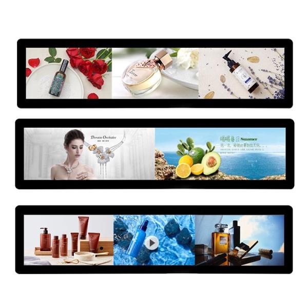 Ultra Wide Stretched Bar LCD Display Supermarket Shelf Edge HD Advertising