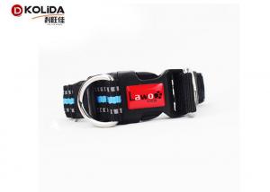  PU Leather Adjustable Dog Collar Nylon Material 150g With Black Color Manufactures