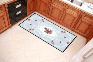  Floral Printing Outdoor Door Mats Durable With 100% Polyester Fleece Fabric Manufactures