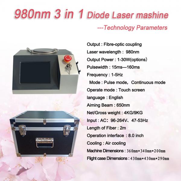 980nm diode laser for physical therapy, nail fungus removal and vascular removal