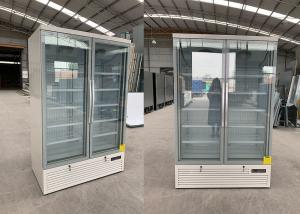 China R290 Double Glass Door Display Fridges Automatic Defrosting on sale