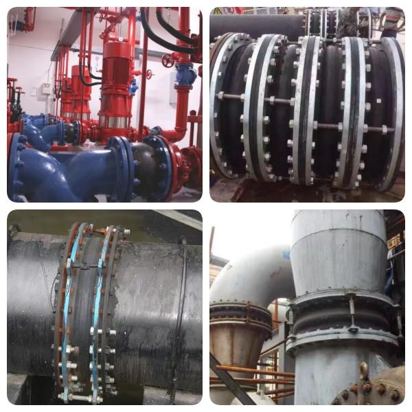 Large Diameter Pipes DN200-125 PN16 Concentric Reducer Flanged Rubber Expansion Joint