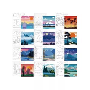  Matte Finish Landscape Paint By Numbers Canvas With Wooden Frame Manufactures