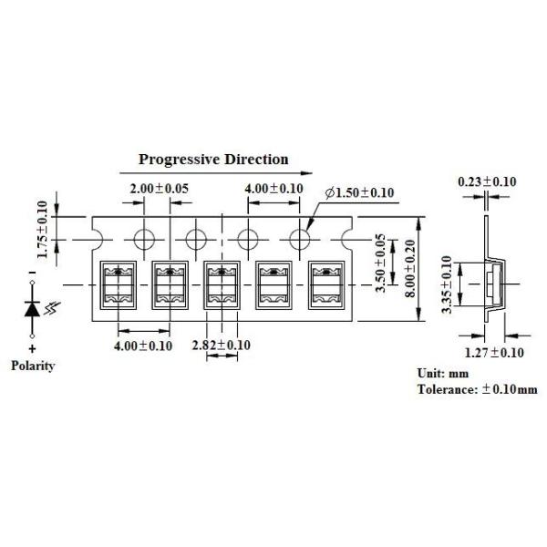 Super Red and Yellow Green Multi - color Chip led bi colour 1210 Package