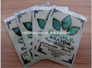  OPMS Kratom botanical extract gold printing plastic k bag for cannabinoids kratom capsules Manufactures