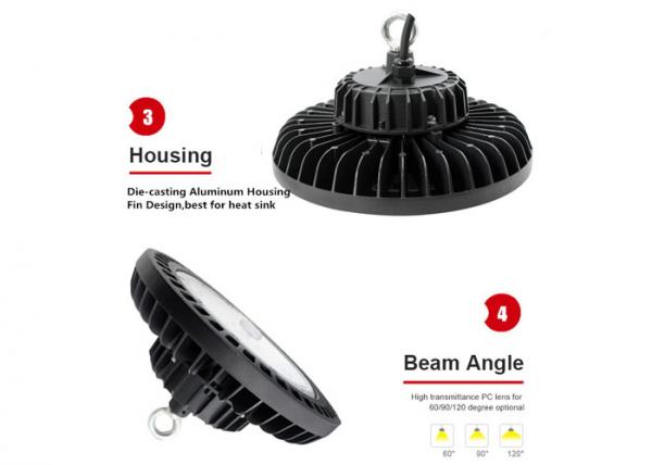 Quality 6000K Industrial High Bay Lighting 150w 140lm/W 60 90 120 Degree Optional for sale