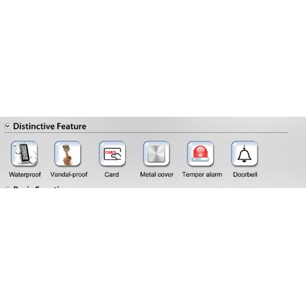 Outdoor Standalone Door Access Control Systems Built In ID Card Reader , Waterproof grade IP68