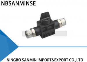  HVSS Pneumatic Flow Control Valve Hand Thread To Thread Connector Push In 2Way / 3 Way Fittings Sanmin Manufactures