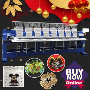  HO1508H free shipping 15 needle 8 head embroidery machine 1200 spm 400*450mm cheapest industrial embroidery hat machine Manufactures