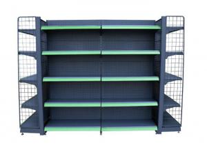  Iron Steel Plating Black Supermarket Display Racks With Grid And Mesh Panel Manufactures