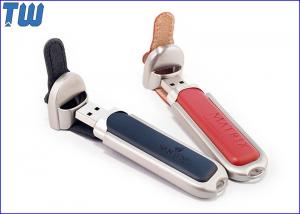 China Leather 8GB USB Jump Drive Metal Cap Leather Buckle Fine Touch on sale