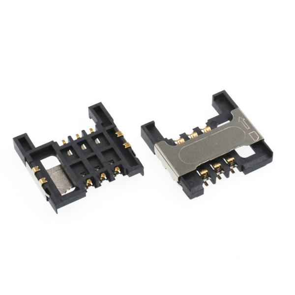Quality Insertion Type Sim Card Socket Connector 6 Pin Height 2.9mm Card Connector for sale