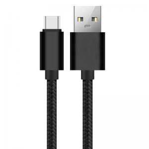  Black Color 3A USB Charging Data Cable Nylon Braided RoHS CE Certified Manufactures