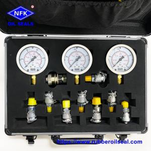 China Excavator Hydraulic Pressure Test Gauge Kit With Stainless Steel Case on sale