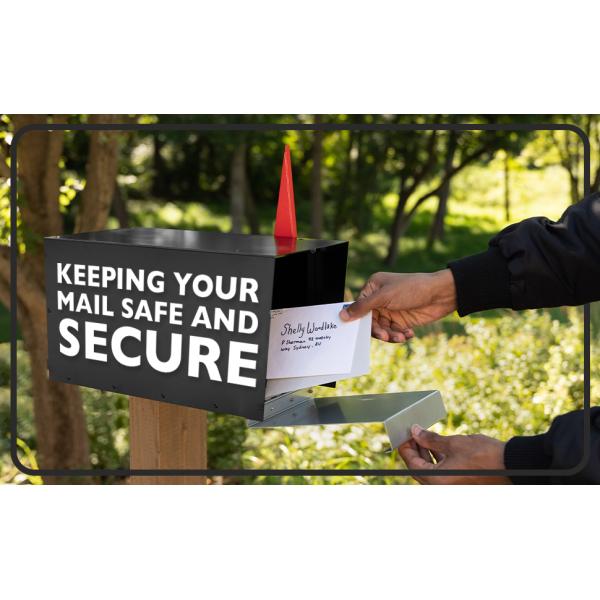 Anti-rust Modern Design Curbside Post Mount Mailbox with Stainless Steel Hinges Magnetic Door