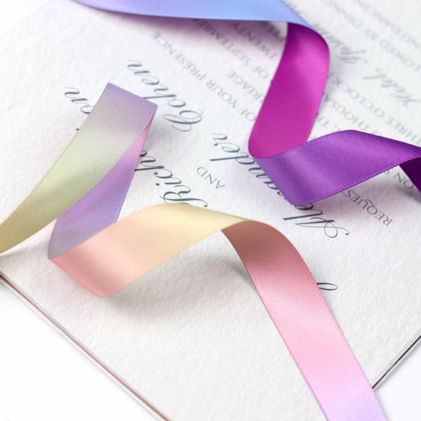 Color Gradual Change Polyester Ribbon 25mm Hot Transfer Printing