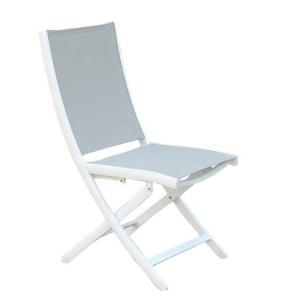  European White Foldable Beach Lounge Chair PVC Mesh Back Aluminum Frame Manufactures