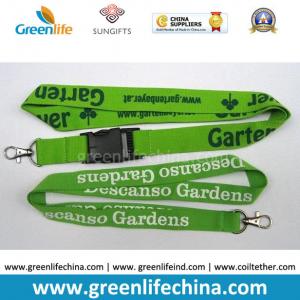  Green breakaway woven-in lanyard with heavy duty hook, printed lanyards Manufactures