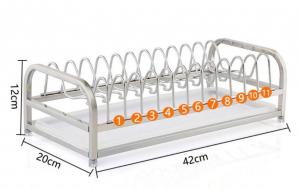  1-Tier Standing Dish Drying Rack , Countertop Storage Kitchen Dish Racks Manufactures