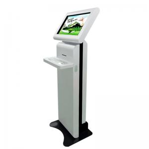 China Query Ticket Printer Interactive Digital Signage Kiosk Touch Screen With Metal Keyboard on sale