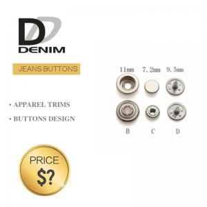  Professional Denim Metal Buttons , Tapered Pearl Snap Buttons Custom Size Manufactures