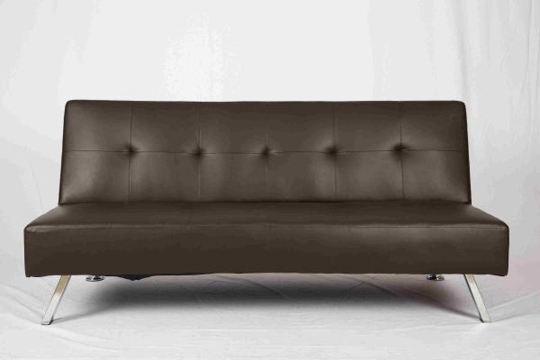 Quality Living Room Leather Pull Out Couch Plating Feet Ergonomic For Saving Space for sale