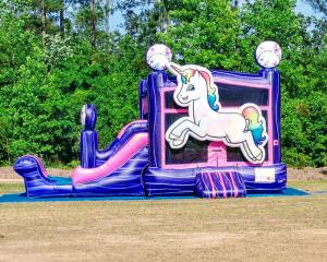 China Backyard Unicorn Jumping Castles Inflatable Bounce House Water Slide on sale