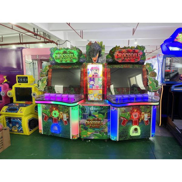 Dreamland ticket redemption amusement arcade double players hit crocodile game machine for game center