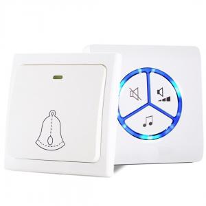 China No Battery Wireless Door Bell Waterproof Plug-in Wall Socket Push Switch Button Doorbell 85V - 265V AC on sale