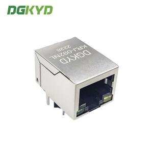 Single port Tab Down Shielded rj45 Cat5 Modular jack connector, 10/100 BASE lan