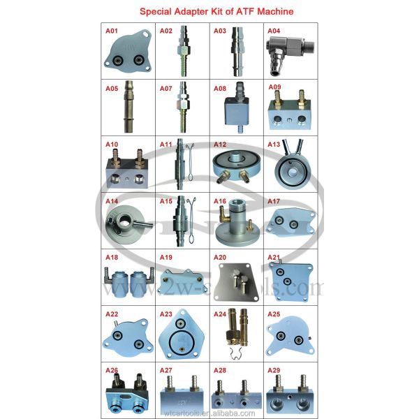 Silver ATF Adapter Kit Connector For ATF Machine 105 Models Easy To Use