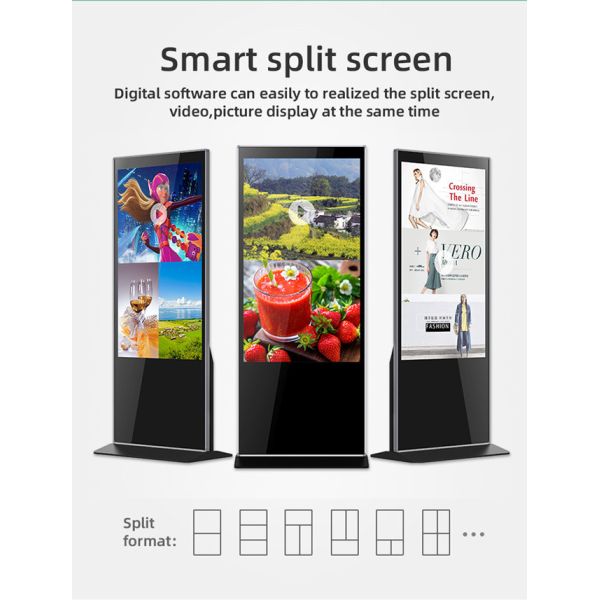 49In Vertical Digital Signage 2ms Floor Standing Touch Screen Kiosk
