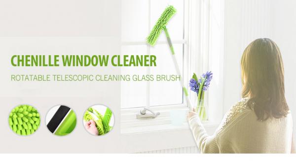 Aluminium Glass Cleaning Brush Window Cleaner Rotatable Telescopic Housekeeping