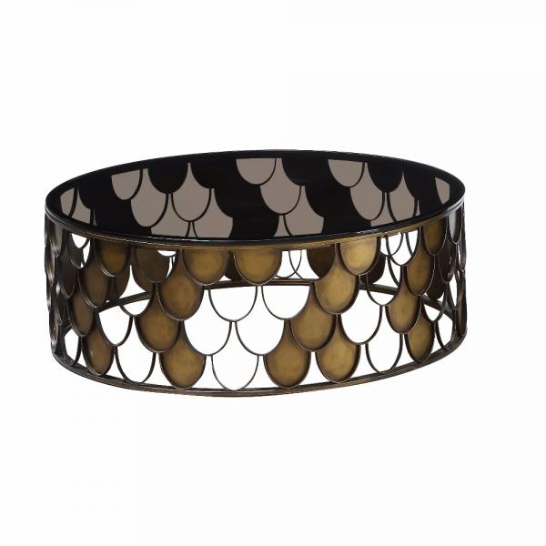 2018 Modern Small Round Side Tables Metal Glass Coffee Table