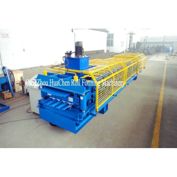 Roofing Glazed Tile Roll Forming Machine , 2 Layer Roll Form Machine Plc Control