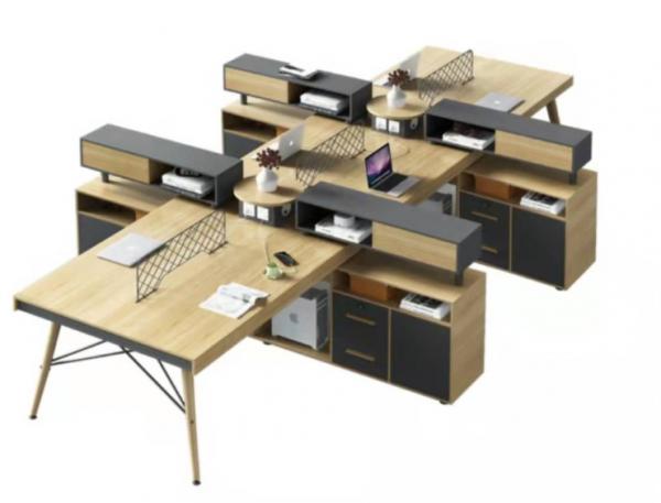 Quality Staff Workstation Desk L Shape Wood Melamine Table Office Furniture for sale