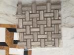 Chinese Wood Light Grain And Athens Gray Marble Grey Floor Mosaic Tile Athens