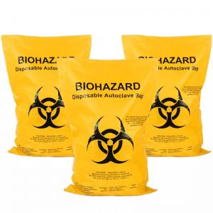 China Biodegradable Plastic Hospital Biohazard Waste Bags Biohazard Bags Price Autoclavable Temperature Indicator Patch on sale