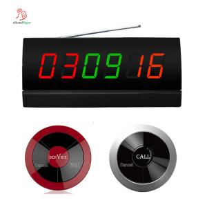 China Wireless 3 keys restaurant table button and 3 color digital tube display receiver on sale