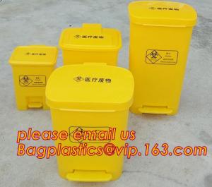  HDPE garbage bin with wheels and lid plastic trash bin, Kitchen accessories Double-bucket pull out garbage trash bin Manufactures