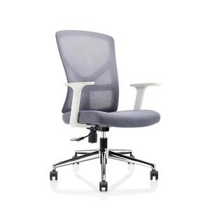 China Gray Swivel Mesh Back Office Chair With Lumbar Support And Armrest on sale