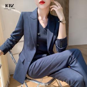  Sexy Women Formal Suit Trousers 3 Pcs Black Office Lady Suit Formal Suppliers Breathable Manufactures