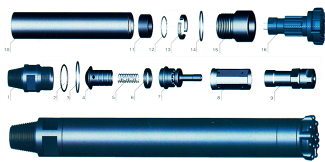 High Efficiency Borewell Drilling Hammers Alloy Steel With 15-25r/Min Rotation Speed