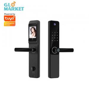  Tuya APP Remote Control Smart Door Lock Indoor HD Screen Wide Angle Camera With Doorbell Manufactures
