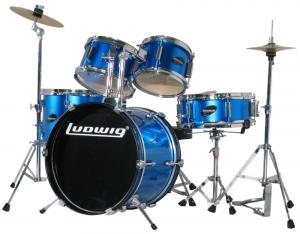  LJR106 Accent Junior 5 Piece Drumset-Ludwig 5-piece Junior Drum Set with Cymbals and Hardware - Blue Metallic Manufactures