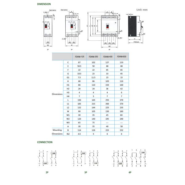 Anti Ultraviolet 2P 250A Power Isolation Switch