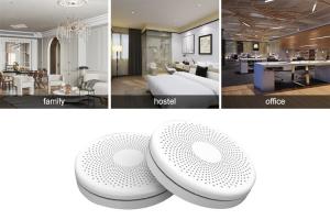 White Wireless Smoke Alarms Detector Carbon Monoxide And Smoke Detector With AA Alkaline Battery Manufactures